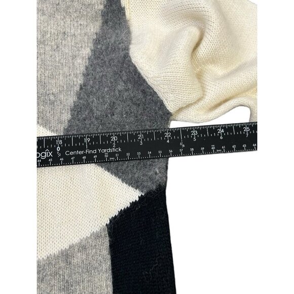 Vtg Sweater Turtleneck Colorblock Abstract Textured Wool Blend Sz S Boxy Preppy - Picture 8 of 9